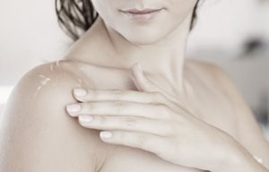 Woman’s shoulder back