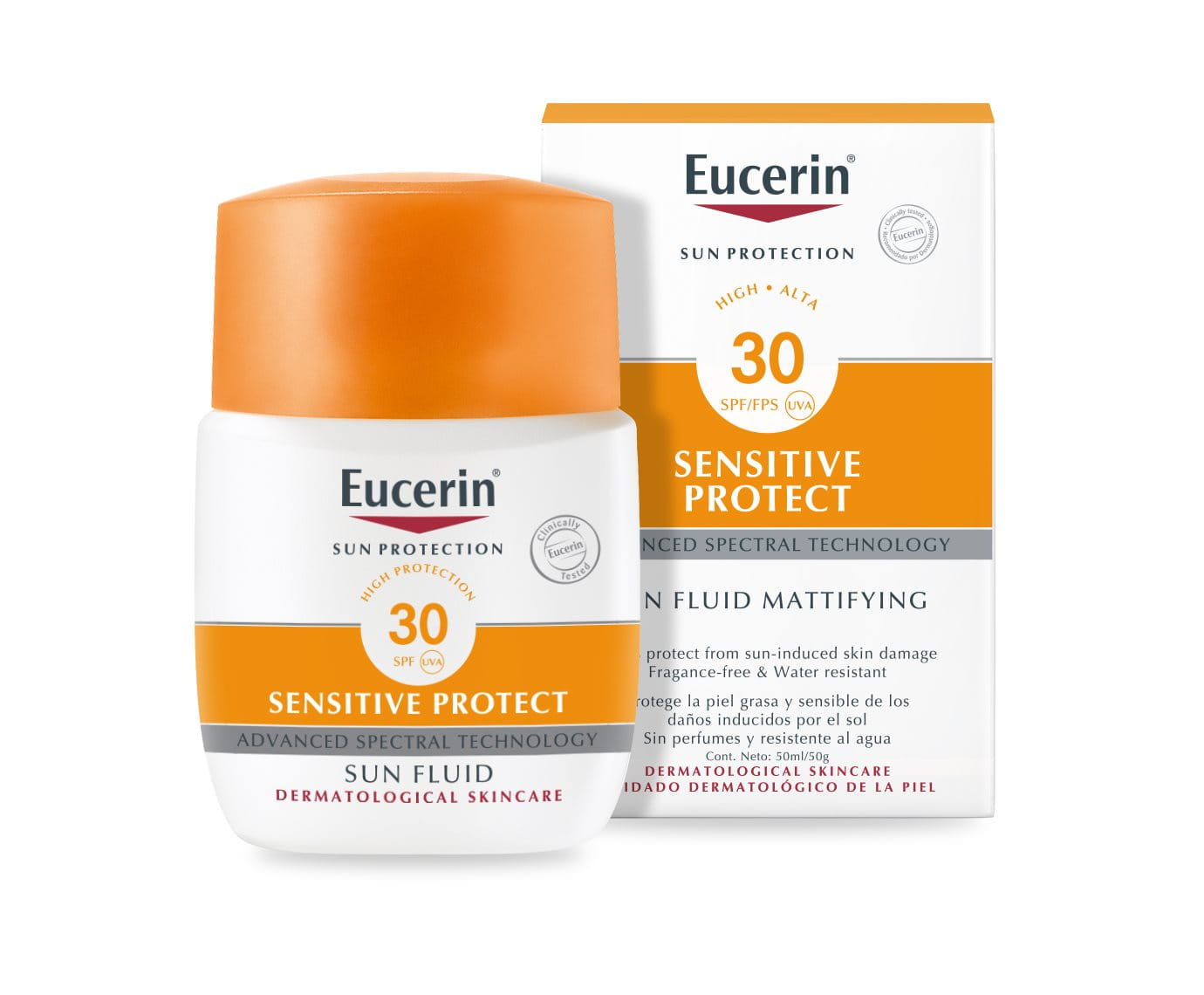 Sun Fluid Sensitive Protect Spf 30 Mattifying Sunscreen For Face Eucerin
