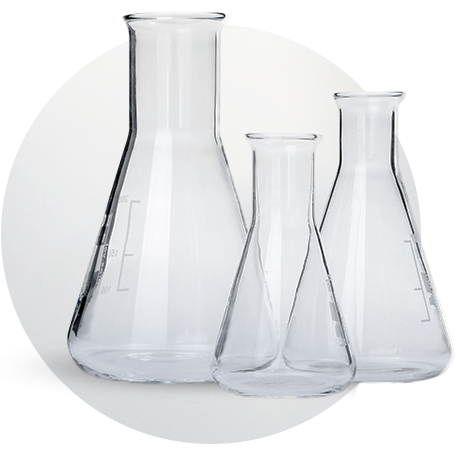 A selection of glass flasks