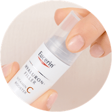 Twist cap on anti-ageing serum with Vitamin C